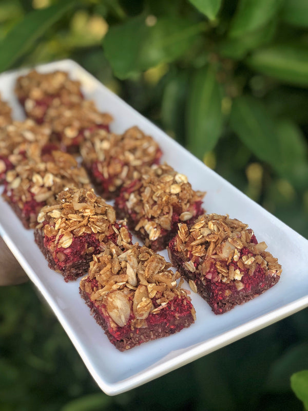 Raspberry Crumble Slice